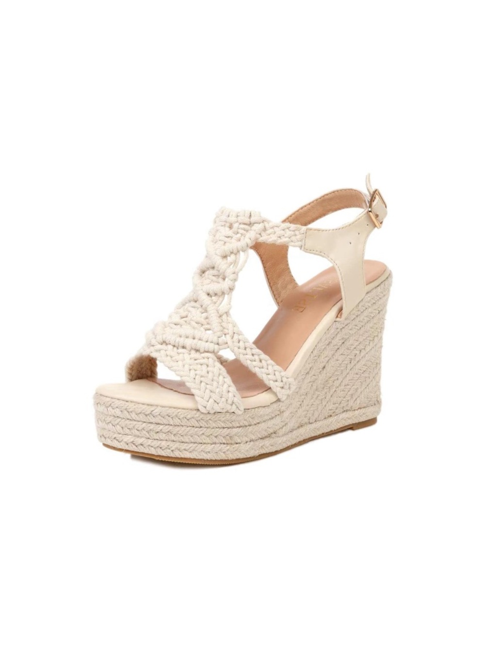 Women’s Cream Braided Espadrille Wedge Sandal